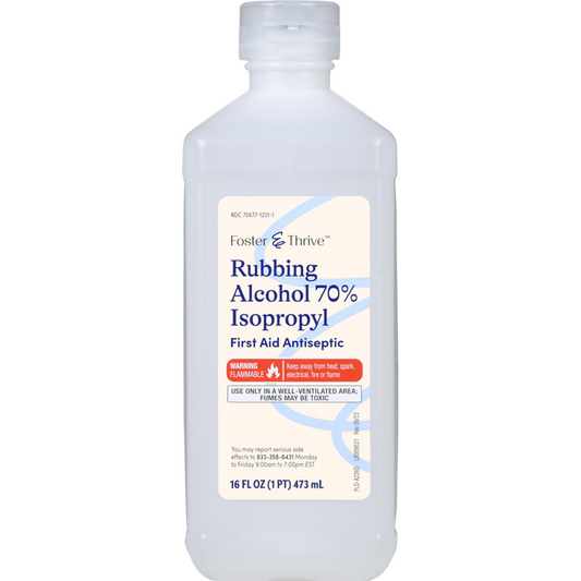 Foster & Thrive Rubbing Alcohol 70% Isopropyl, 16 oz
