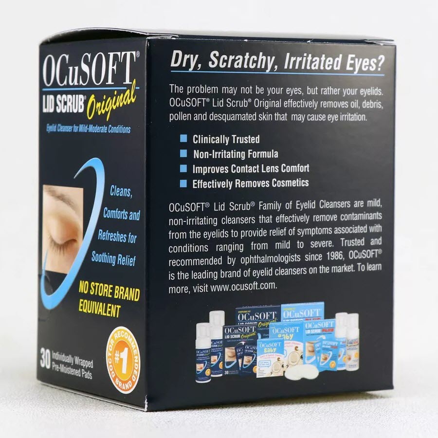 OCuSOFT Eye Lid Scrub Original Pre-Moistened Pads - 30ct