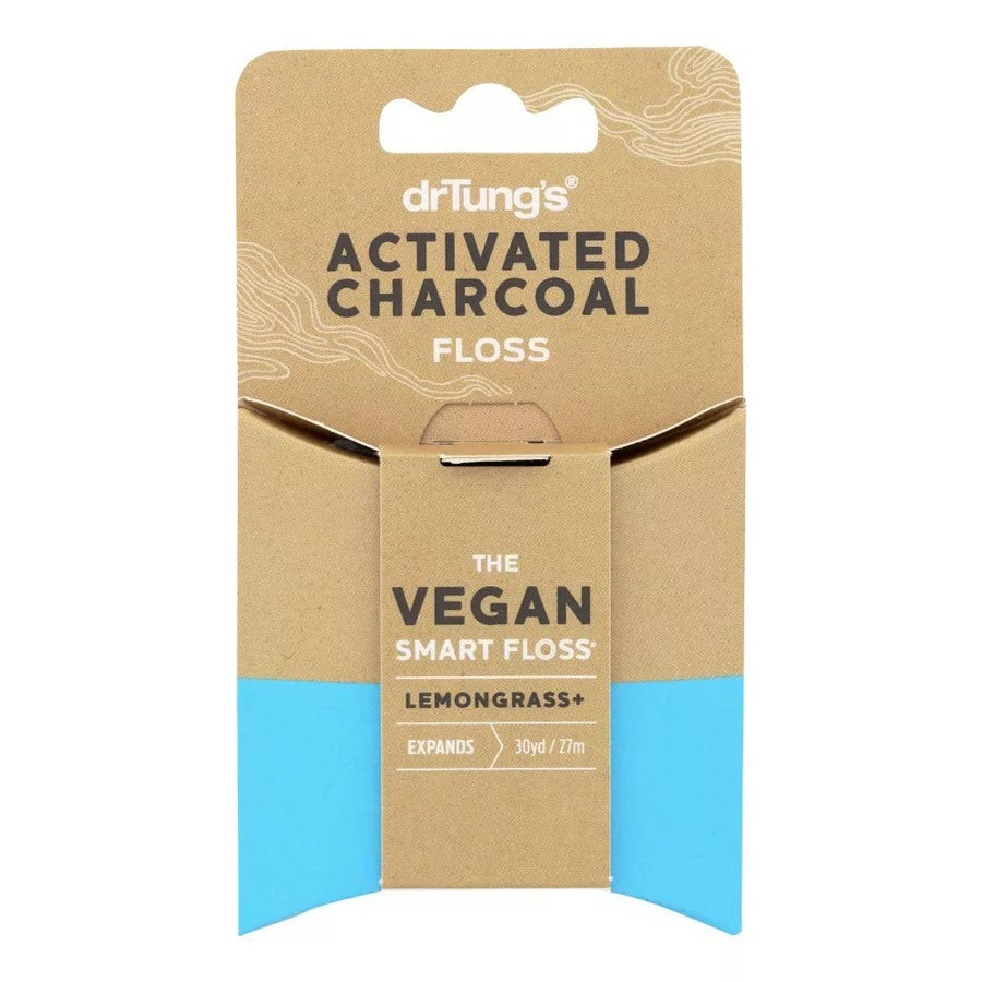Dr. Tung's Activated Charcoal Vegan Smart Floss Lemongrass, 30 Yards
