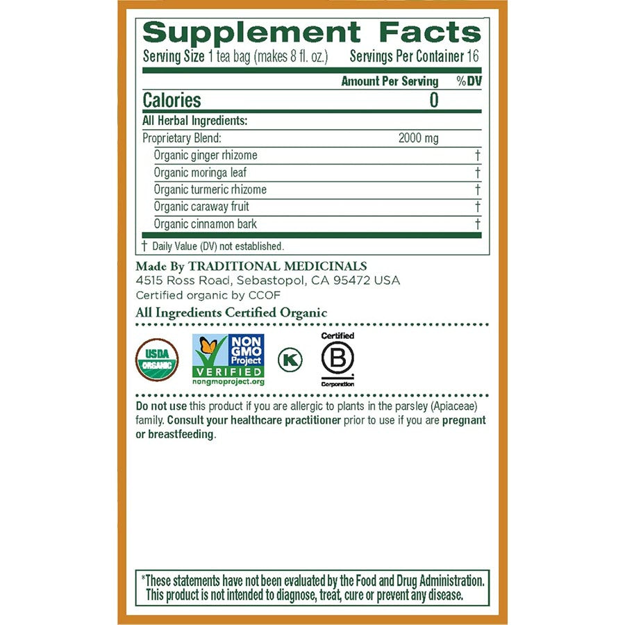 Traditional Medicinals Organic Ginger Aid Herbal Tea, 16ct