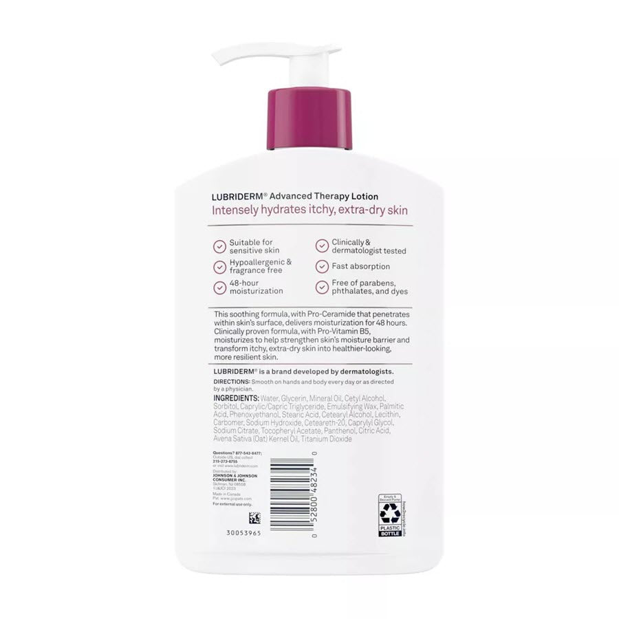Lubriderm Advanced Therapy Moisturizing Body Lotion for Extra Dry Skin with Pro Vitamin B5 - Fragrance Free - 16 fl oz