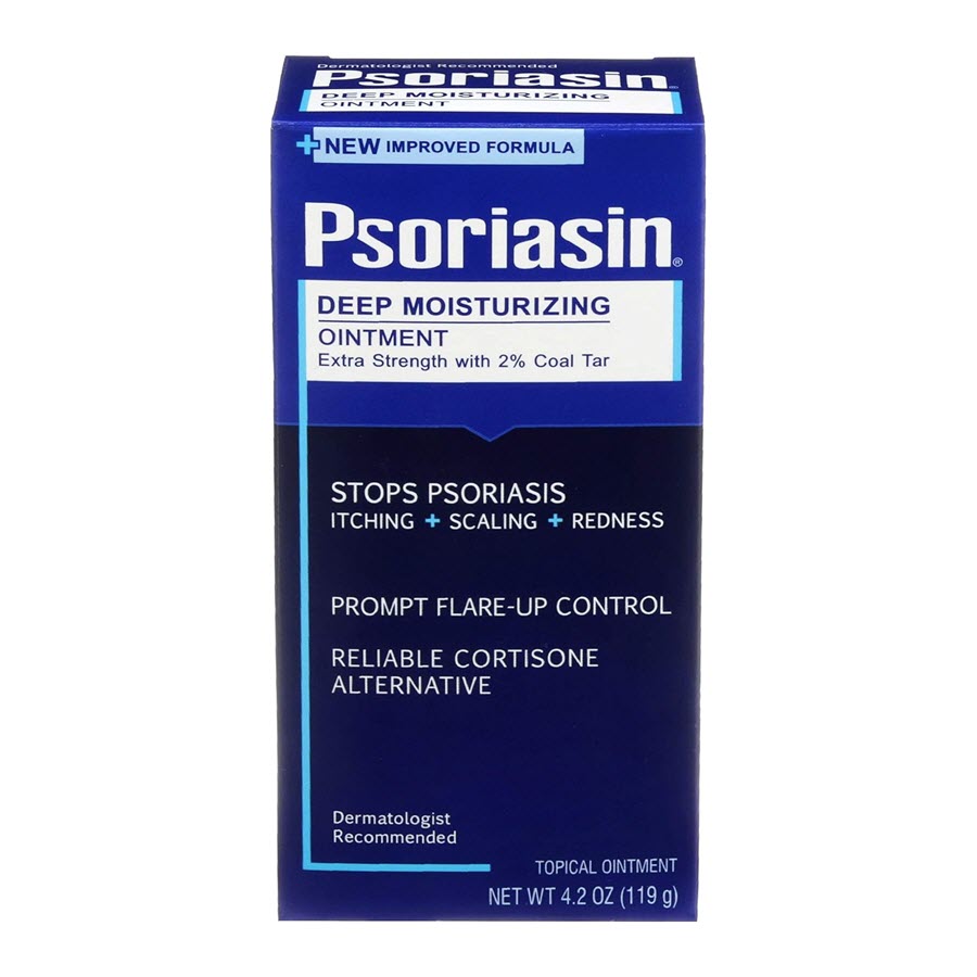 Psoriasin Deep Moisturizing Ointment - 2% Coal Tar - Stops Psoriasis Itching, Scaling, Redness - 4.2oz