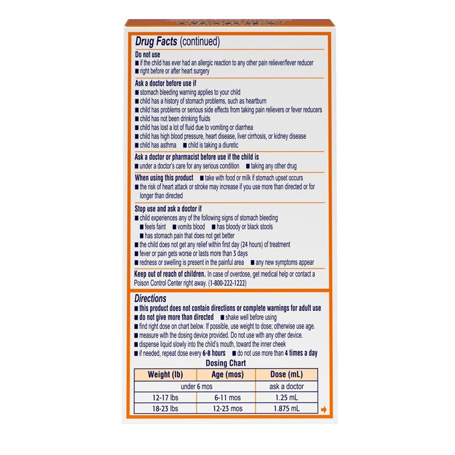Motrin Concentrated Infants Drops Pain Reliever and Fever Reducer, Berry Flavor, 0.5oz (15ml)