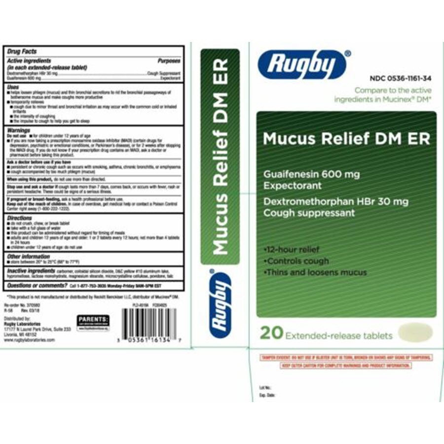Rugby Mucus Relief DM ER MAXIMUM Strength Guaifenesin 1200mg