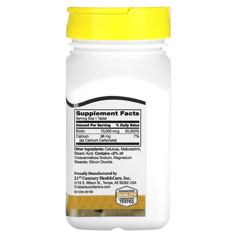 21st Century Biotin, 10,000 mcg, 120 Tablets