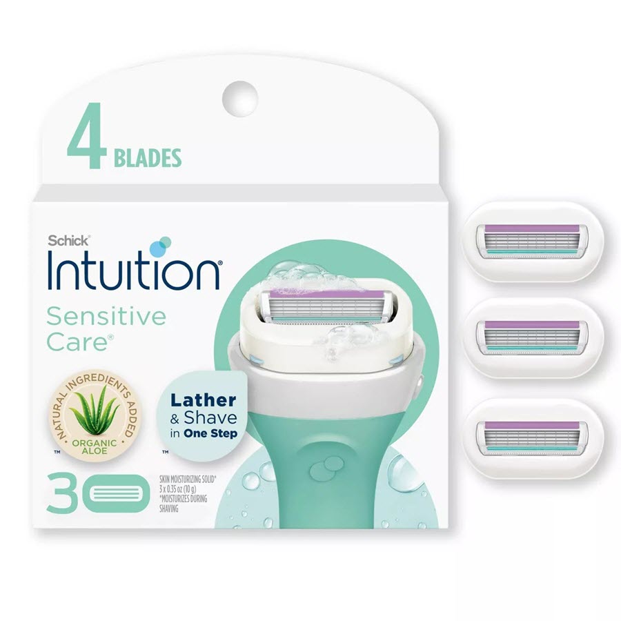 Schick Intuition Sensitive Care Womens Razor Blade Refills, 3ct