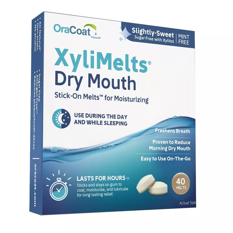 OraCoat XyliMelts for Dry Mouth Relief Slightly Sweet, 40 ct