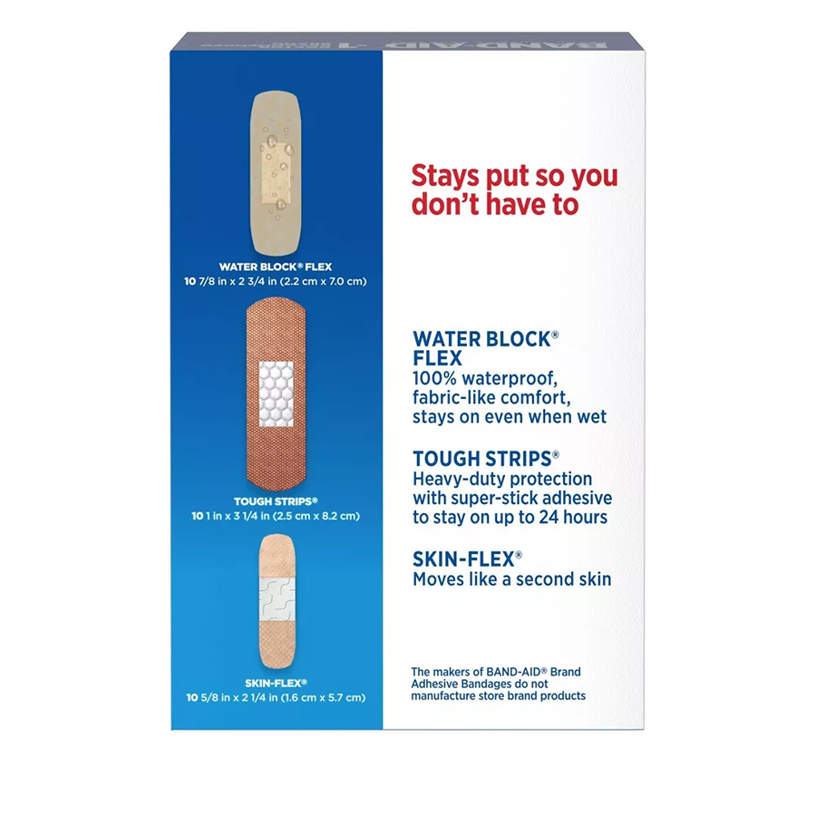 Band-Aid Adhesive Bandages, Variety Pack - 30ct