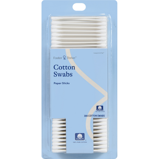 Foster & Thrive Cotton Swabs, 300 count