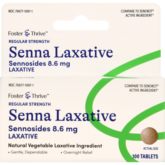 Foster & Thrive Regular Strength Senna Laxative Sennosides 8.6 mg Tablets, 100ct