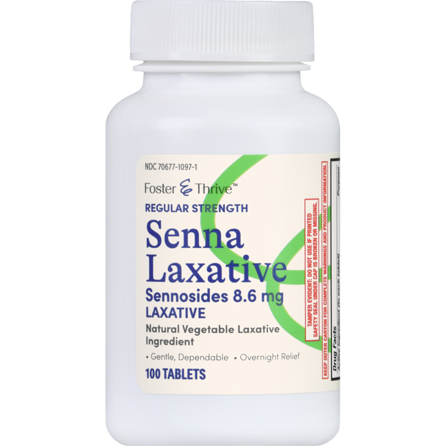 Foster & Thrive Regular Strength Senna Laxative Sennosides 8.6 mg Tablets, 100ct