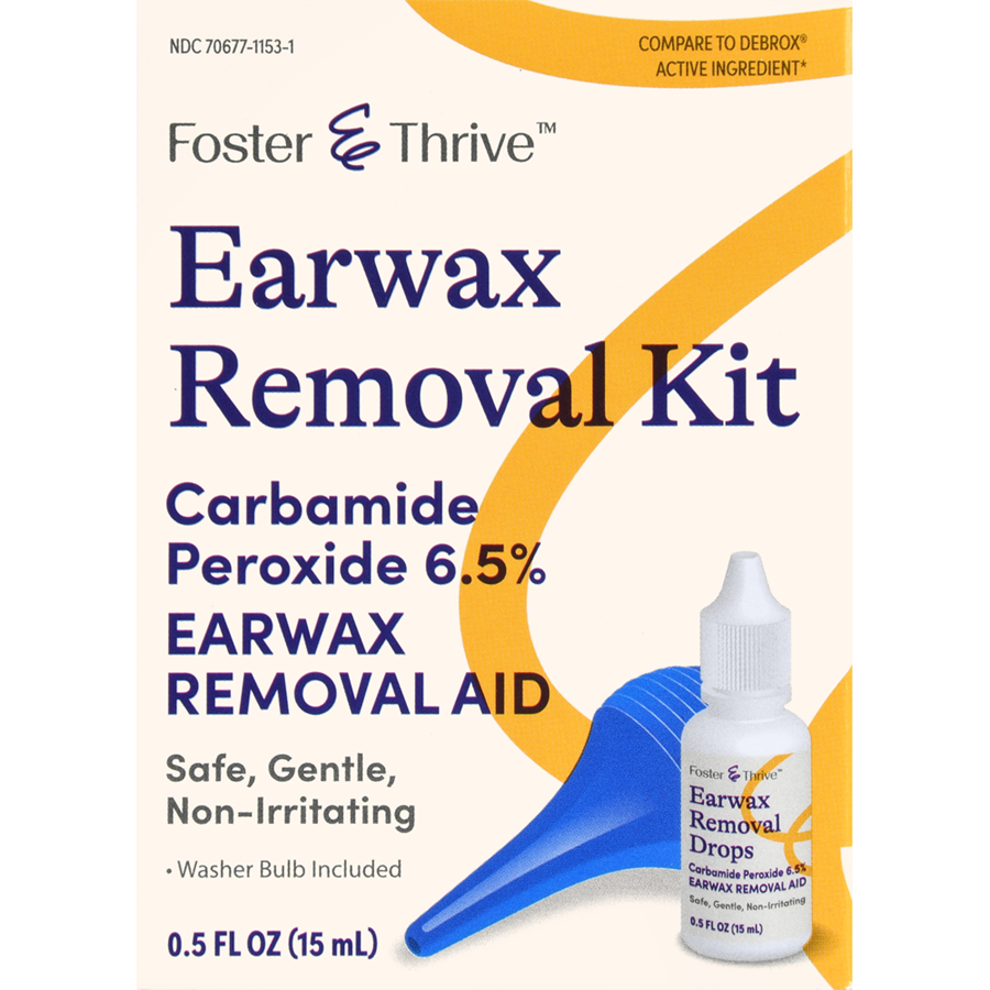 Foster & Thrive Earwax Removal Kit Carbamide Peroxide 6.5%, 0.5 oz