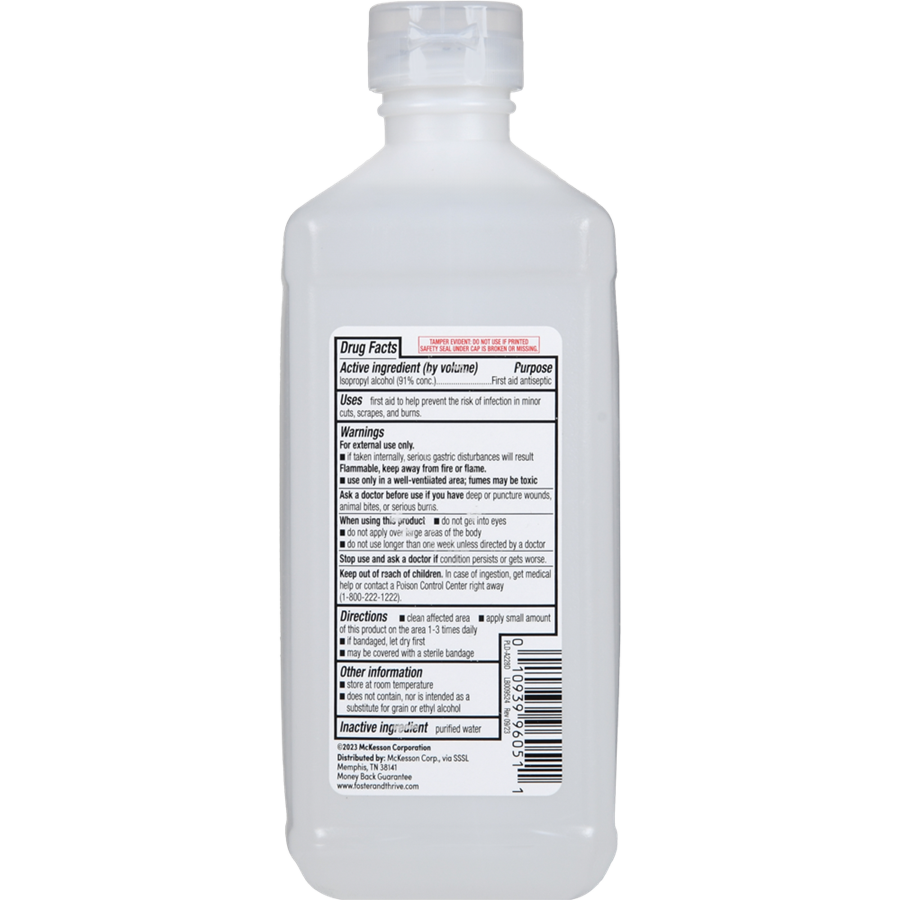 Foster & Thrive Rubbing Alcohol 91% Isopropyl, 16 oz