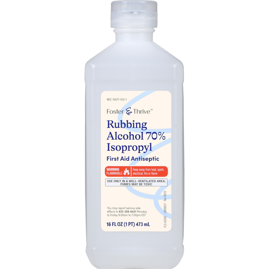 Foster & Thrive Rubbing Alcohol 70% Isopropyl, 16 oz