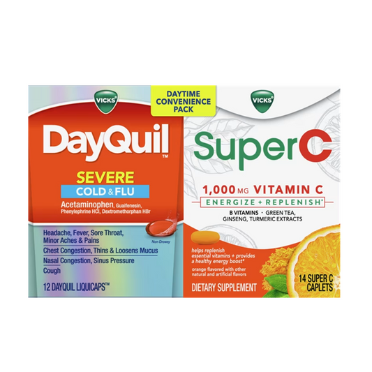 DayQuil Severe Cold & Flu Liquicaps and Super C Daily Supplement