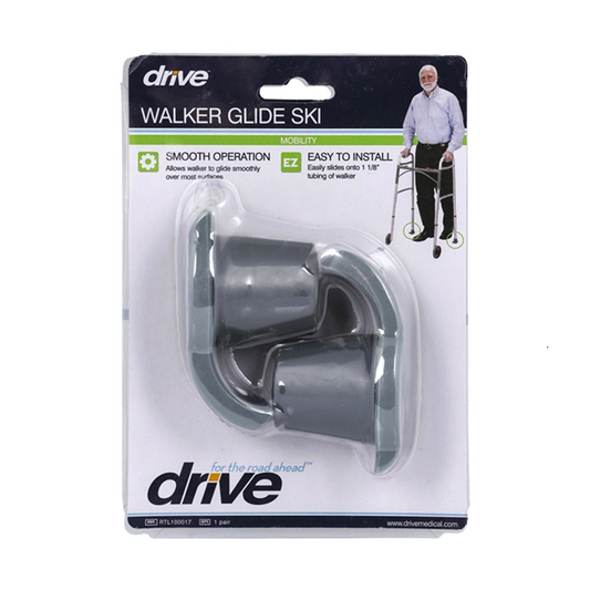 DRIVE Walker Ski Glides, Gray, 1ct