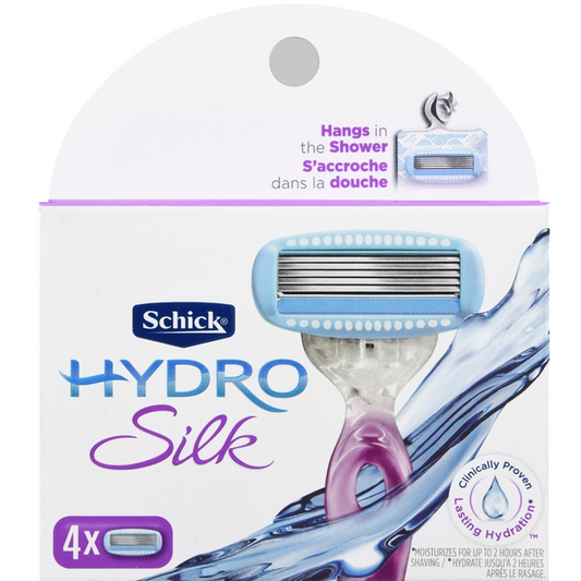 Schick Hydro Silk Razor Cartridges Refill for Women, 4 Ea