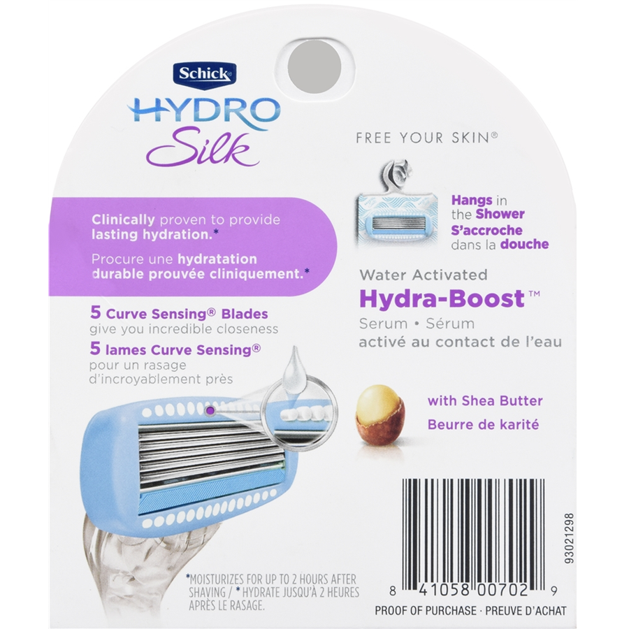 Schick Hydro Silk Razor Cartridges Refill for Women, 4 Ea