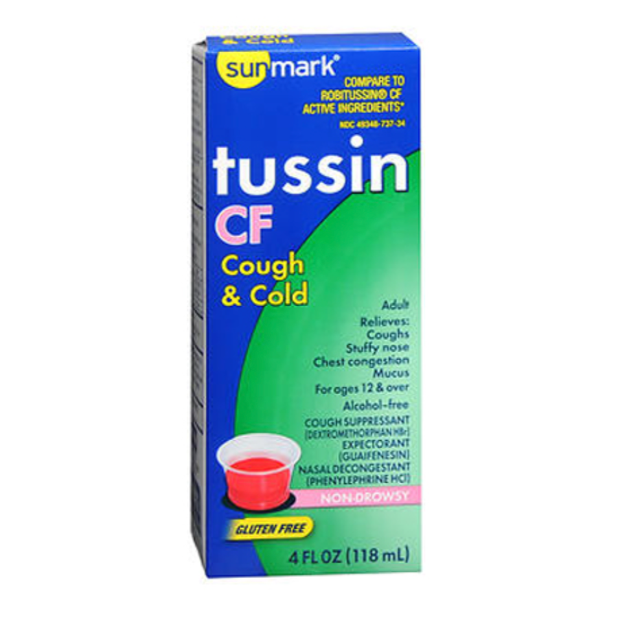 Sunmark Tussin CF Cough & Cold Liquid, 4oz