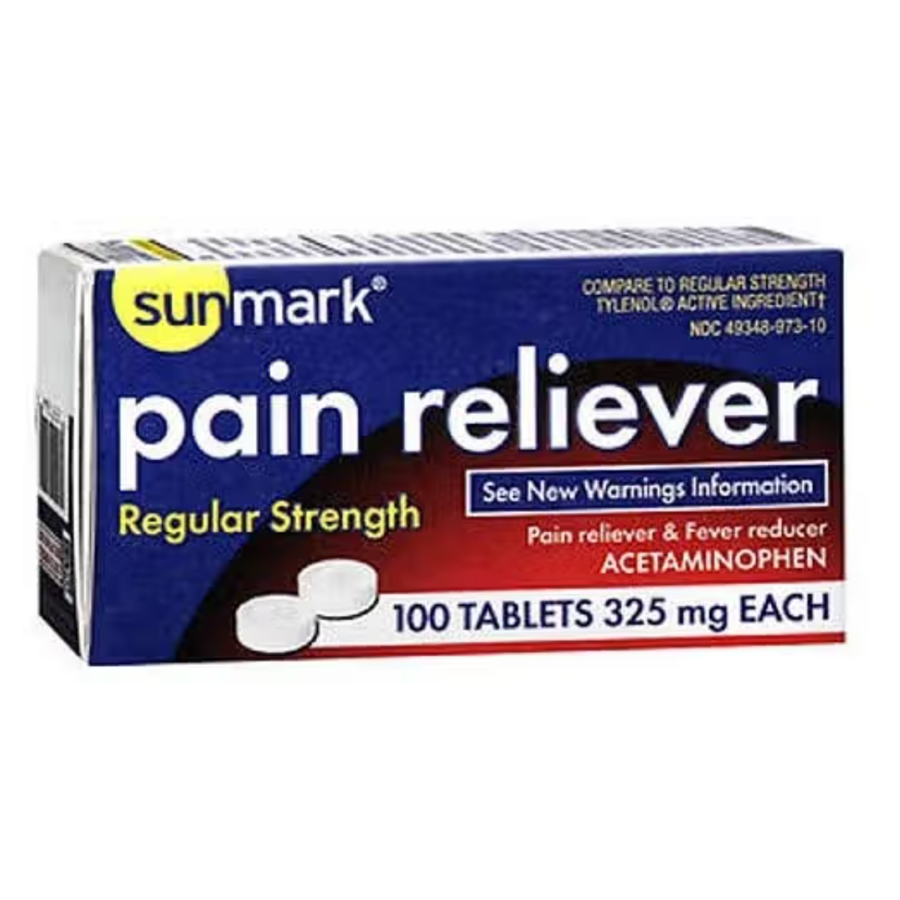 Sunmark Pain Reliever Regular Strength Tablets, 325 mg - 100ct