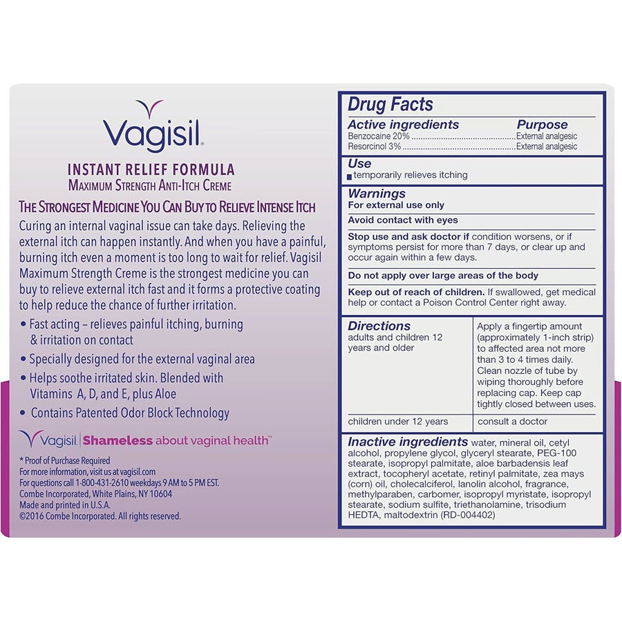 Vagisil Maximum Strength Feminine Anti-Itch Cream - 1oz