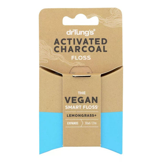 Dr. Tung's Activated Charcoal Vegan Smart Floss Lemongrass, 30 Yards