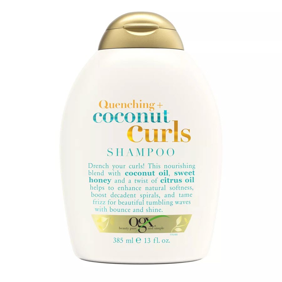 OGX Quenching+ Coconut Curls Shampoo Curly Hair Shampoo with Coconut Oil, Citrus Oil & Honey - 13 fl oz