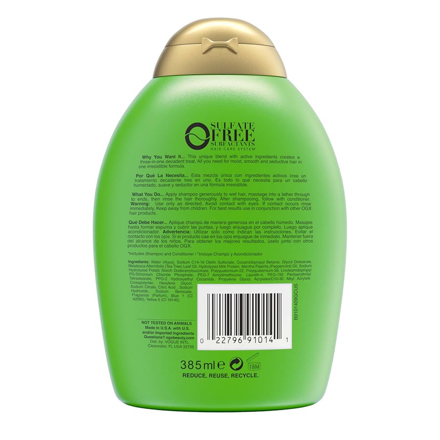 OGX Hydrating Teatree Mint Hair Shampoo, 13oz