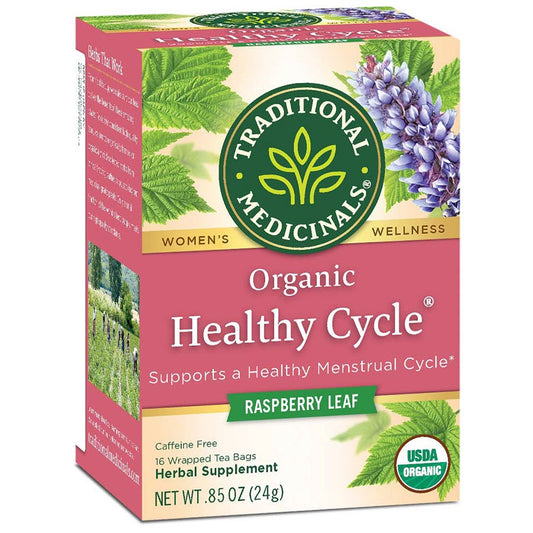 Traditional Medicinals Organic Healthy Cycle Raspberry Leaf Herbal Tea, 16ct