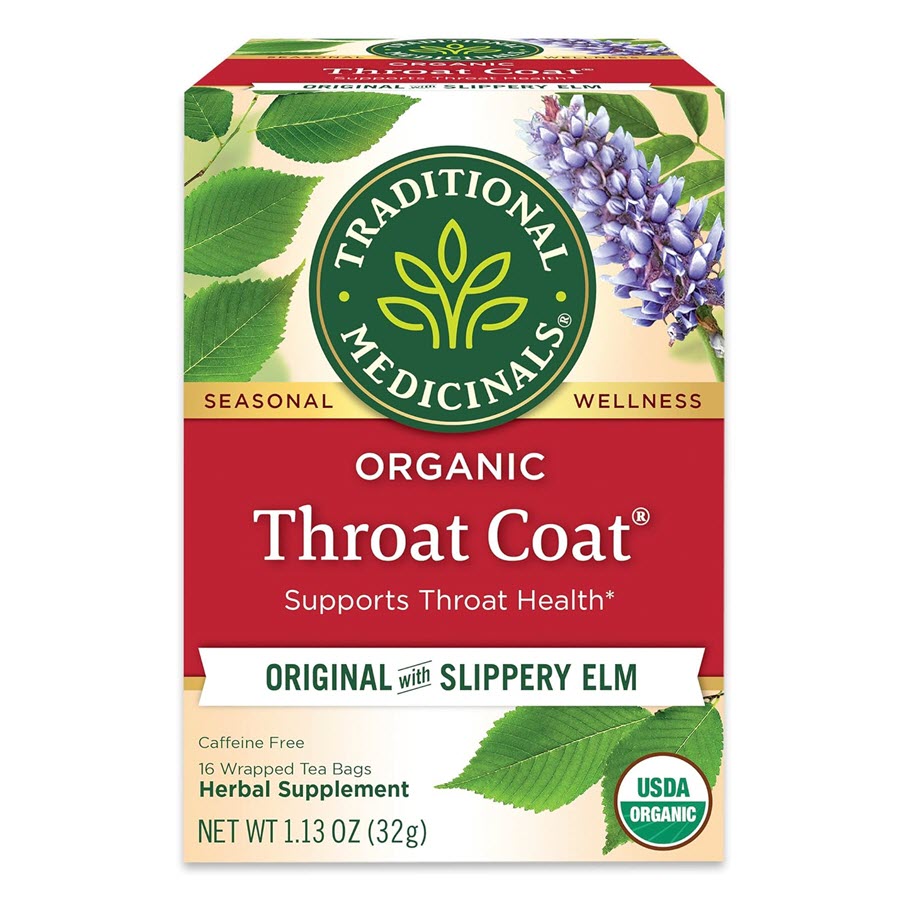 Traditional Medicinals Organic Throat Coat Herbal Dietary Supplement Herbal Tea - 16ct