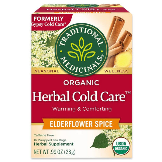 Traditional Medicinals Organic Herbal Cold Care Elderflower Spice Herbal Tea, 16ct