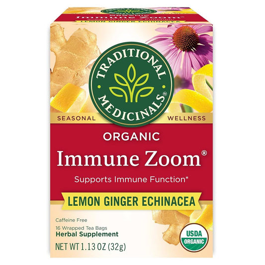 Traditional Medicinals Organic Immune Zoom Tea Lemon Ginger - 16ct