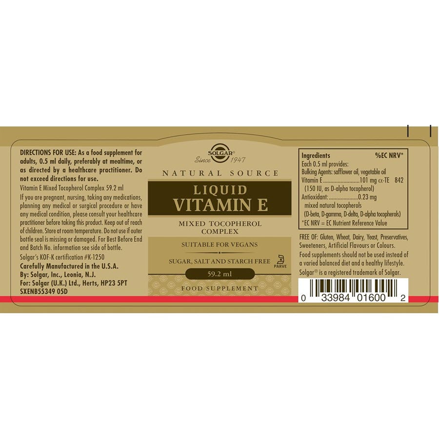 Solgar Liquid Vitamin E (with dropper), 2oz