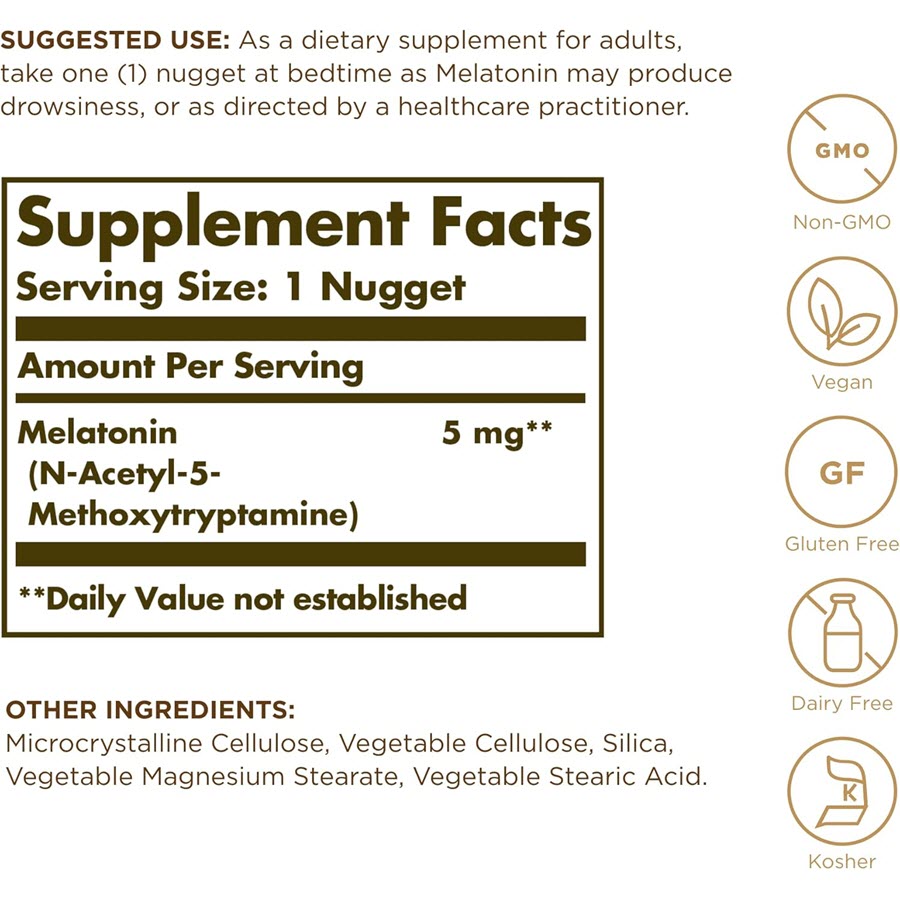 Solgar Melatonin 5 mg - 60 Nuggets