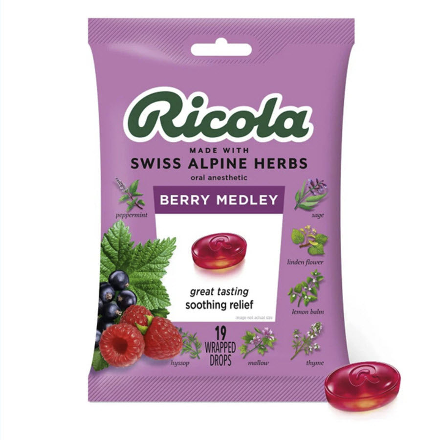 Ricola Berry Medley Cough Drops, 19 Count