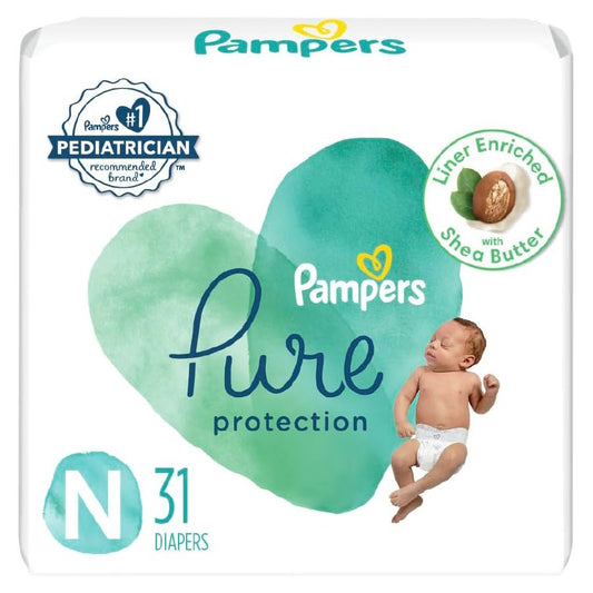 Pampers N Pure Protection Diapers, Newborn, 31ct