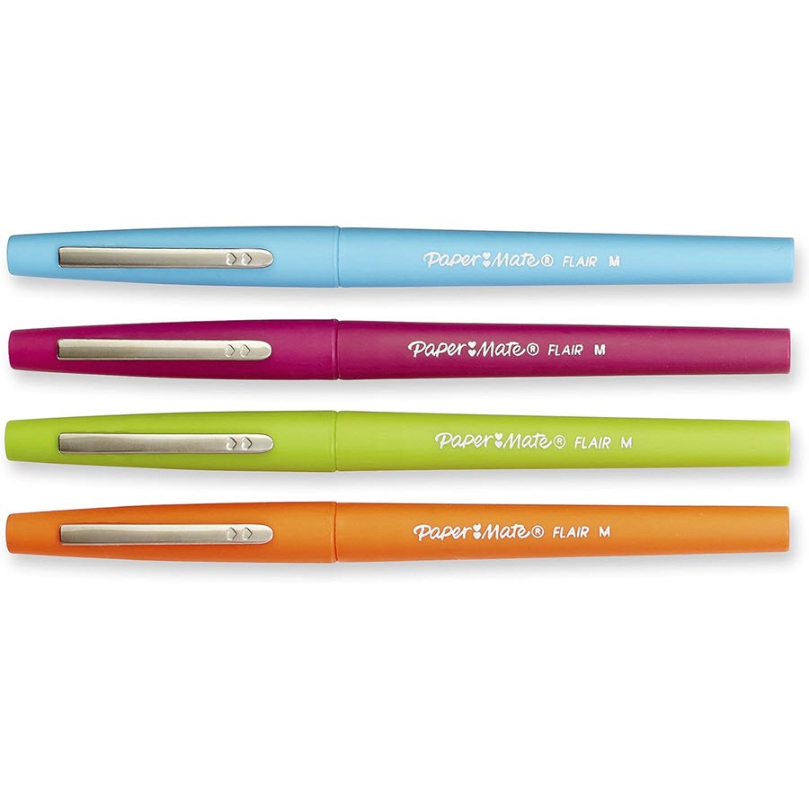 Paper Mate Flair Point Guard Felt Tip Marker Pens, 4pk