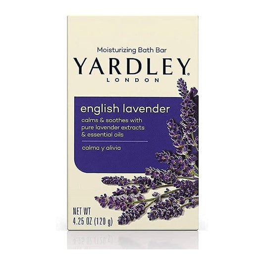 Yardley London Moisturizing Bar English Lavender with Essential Oils, 4.25 oz
