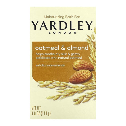 Yardley London Moisturizing Bar Oatmeal & Almond with Natural Oats, 4 oz