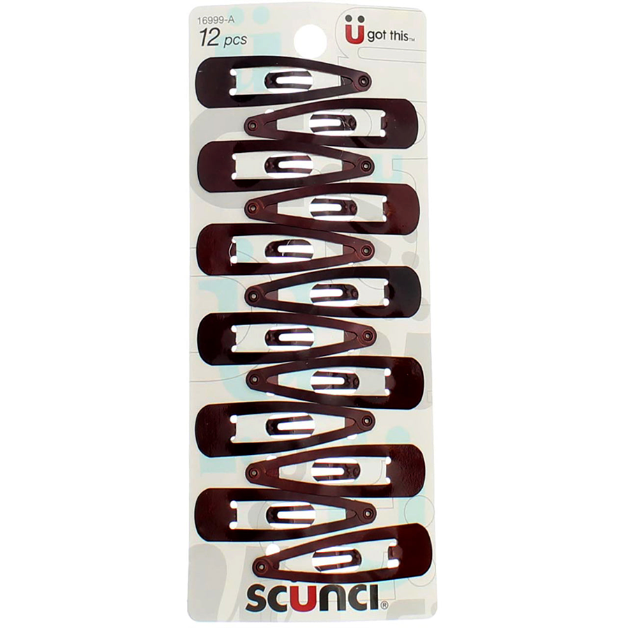 Scunci Center Clippies Hair Barrettes, 12ct