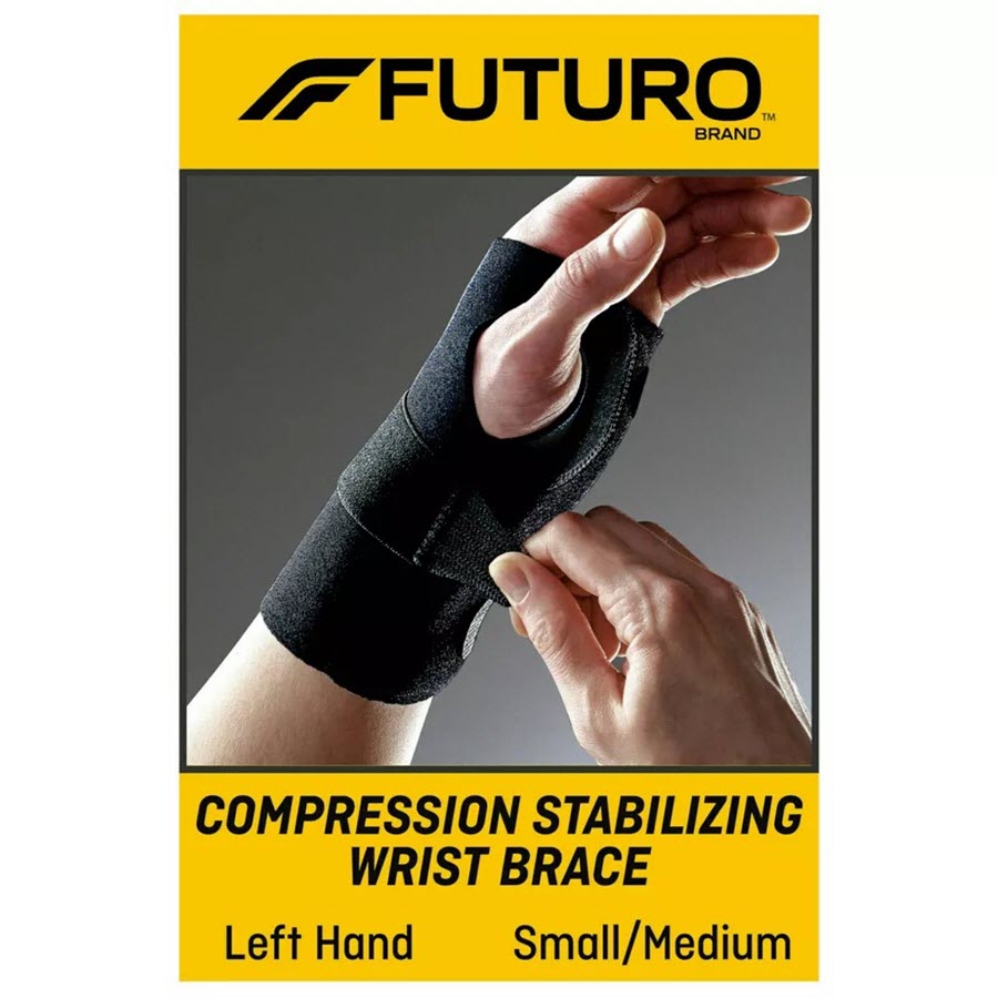 FUTURO Compression Stabilizing Wrist Brace - Left Hand, S/M 48401EN