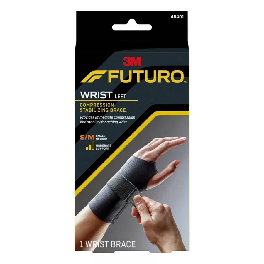 FUTURO Compression Stabilizing Wrist Brace - Left Hand, S/M 48401EN