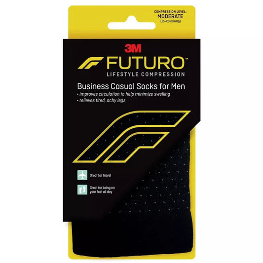 FUTURO Men's Business Casual Socks - Black, Medium 71045EN