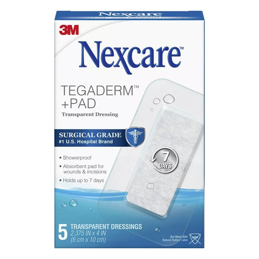 Nexcare Tegaderm + Pad Waterproof Transparent Dressing - 5 ct