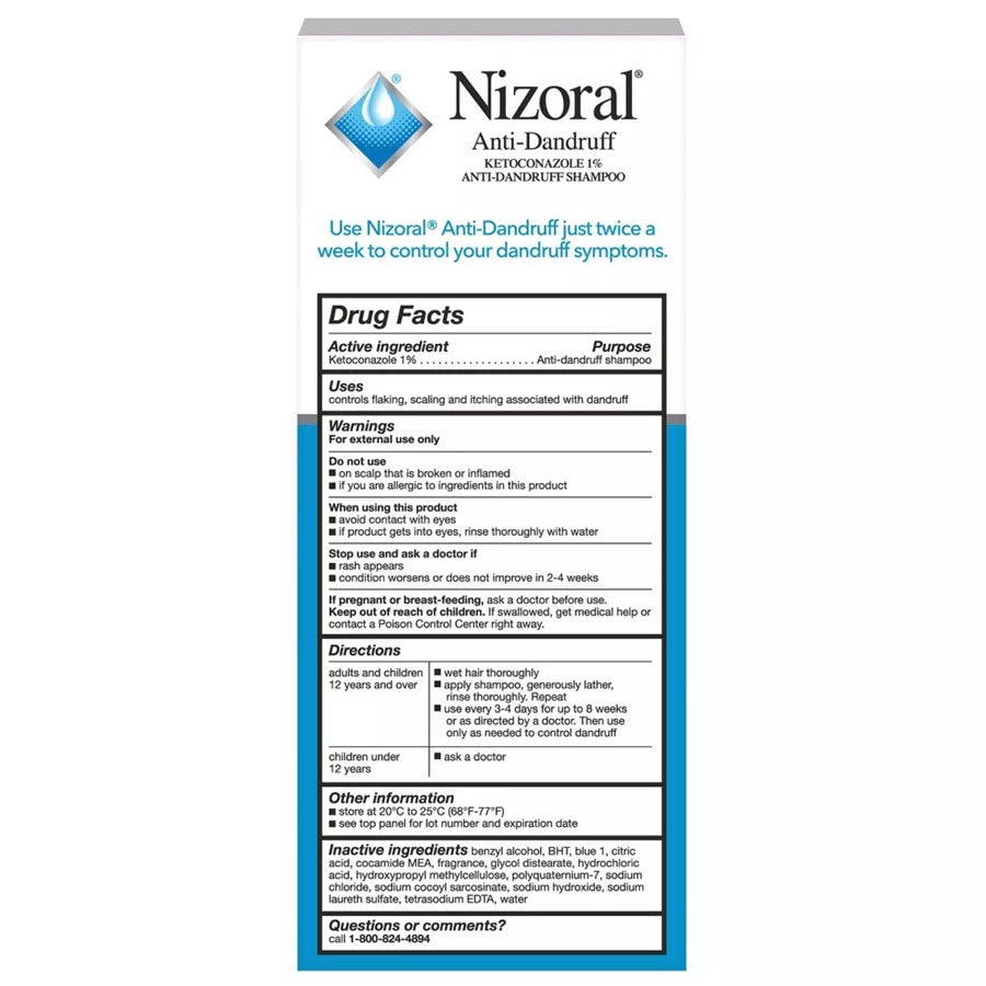 Nizoral Anti Dandruff Shampoo with 1% Ketoconazole, Clean Fresh Scent, 7oz