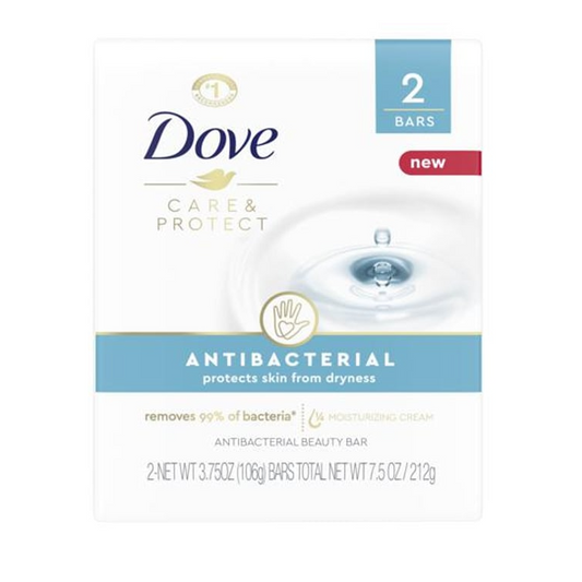 Dove Care & Protect Antibacterial Beauty Bar - 2 - 3.75 oz Bars