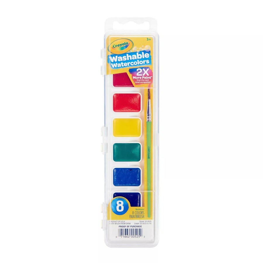 Crayola 8ct Kids Watercolor Paints with Brush