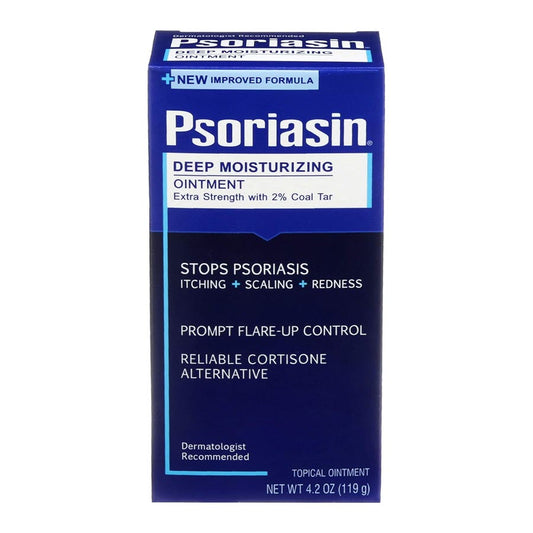 Psoriasin Deep Moisturizing Ointment - 2% Coal Tar - Stops Psoriasis Itching, Scaling, Redness - 4.2oz