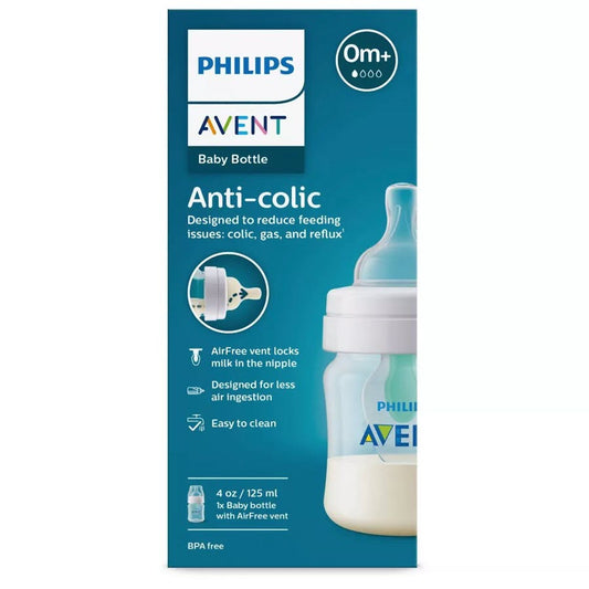 Philips Avent Anti-Colic Baby Bottle with AirFree Vent - Clear - 4oz 0M+