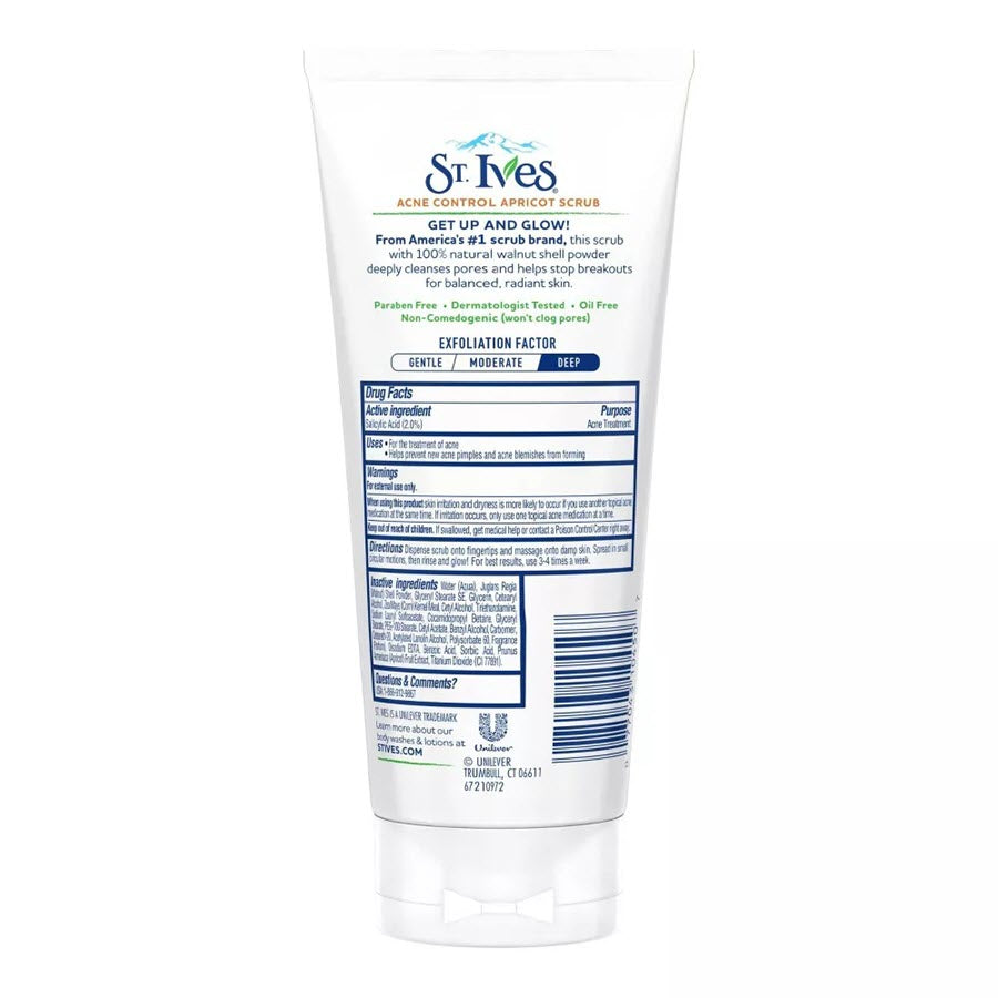 St. Ives Oil-Free Acne Control Apricot Face Scrub - 6oz